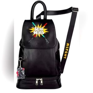 Disney Parks Star Wars Lightsaber Black Backpack Bag NWT